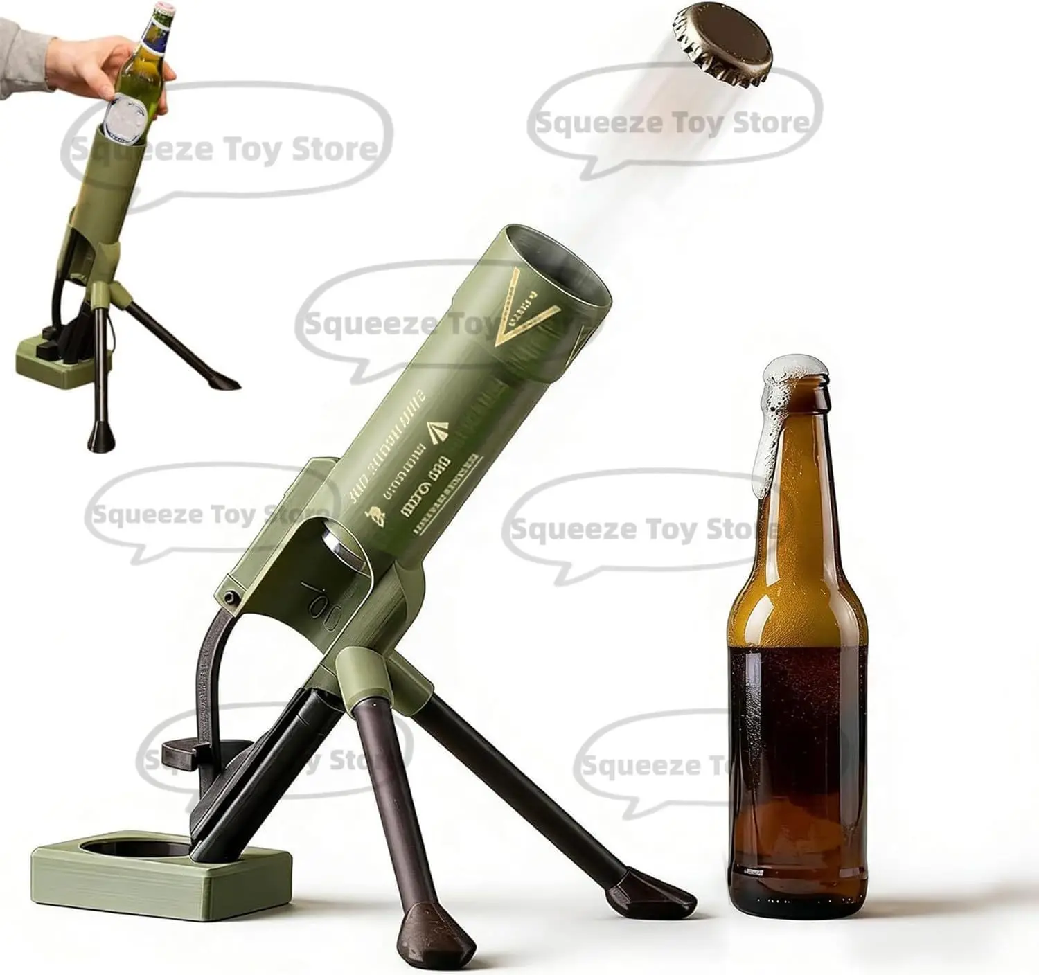 Détail de la fusée à bière kaki militaire